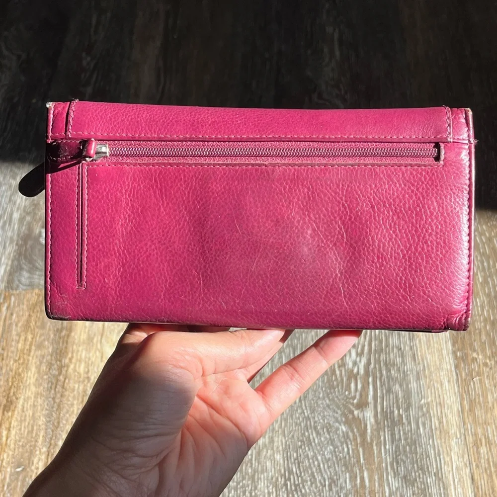 RADLEY LONDON Magenta Leather Flap Wallet with detailed Stars